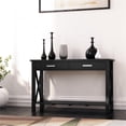 thumbnail image 2 of Simpli Home Kitchener Table Console en Bois Massif de 47 Pouces en Noir, 2 of 7