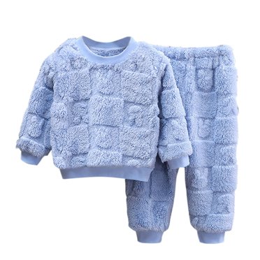 cfhntfmh Ensemble 2 Pcs en Molleton pour Tout-Petit Bébé Garçon Fille, Chandail Molletonné à Manches Longues en Peluche, Pantalon Confortable, Ensemble Mignon et Duveteux