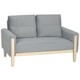 thumbnail image 1 of HOMCOM 53" Loveseat Sofa, Small 2 Seater Couch with Solid Wood Legs, Grey, 1 of 10