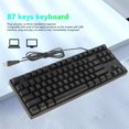 thumbnail image 3 of USB Wired Keyboard, Ergonomic Curved Keys 87 Keys Mechanical Keyboard  for PC, 3 of 8