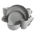 thumbnail image 1 of Gibson Home Rockaway Ensemble de Vaisselle en Grès Rond, Service pour 4, Gris, 1 of 7