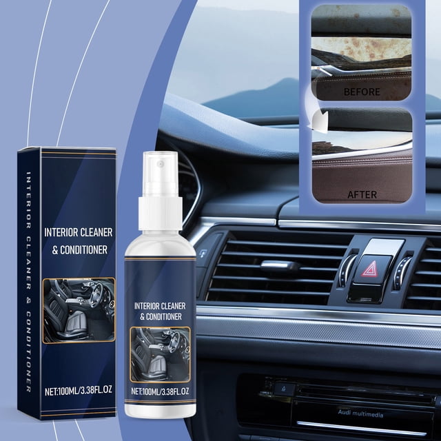 Vrorvz High-Efficiency Car Interior Cleaner Upholstery and Seat Fabric Stain Remover 3.4 fl oz Quick Drying Safe Ingredients Multi-Material Applications Effortless Cleaning Solution