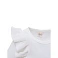 thumbnail image 4 of Xingqing Toddler Baby Girls Fall Spring Outfits Knitted Ribbed Ruffle Long Sleeve Shirt Tops+Skirt Set White 3-4 Years, 4 of 9