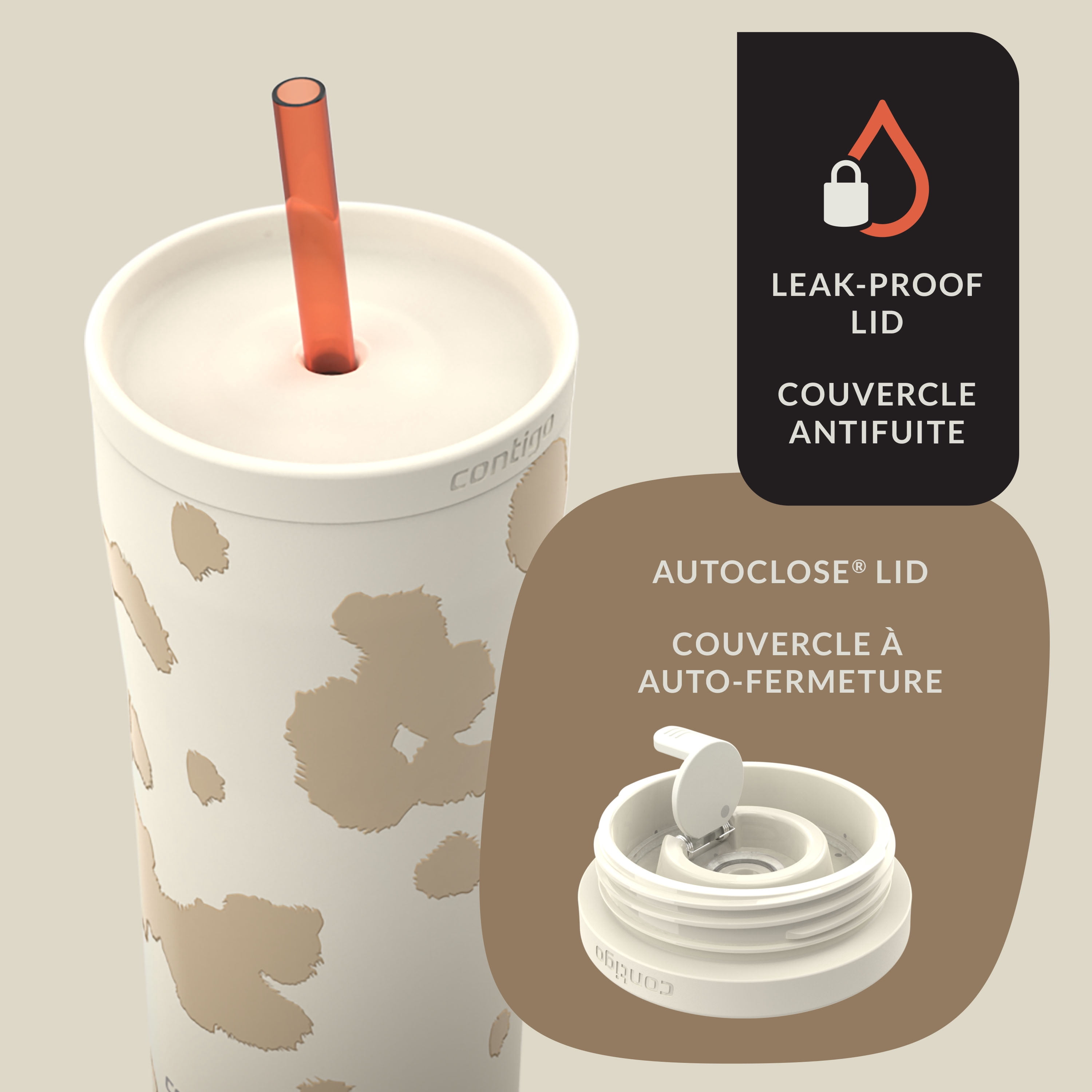Contigo x Ally Love Streeterville 2.0 Stainless Steel Tumbler with Straw, 24 oz (709 ml)