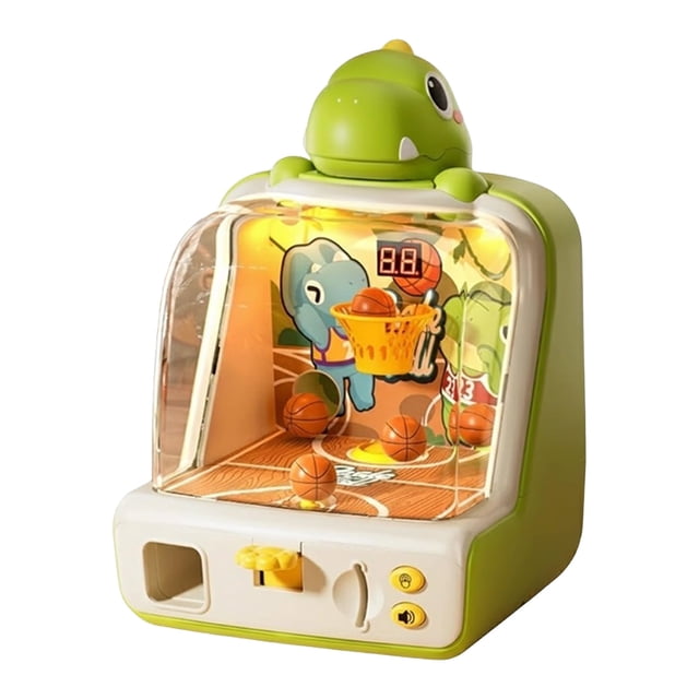 Dinosaur Themed Tabletop Basketball Game with Electronic Score Display for Indoor and Family Play Interactive Mini Sports Toy for All Ages Sturdy ABS Construction