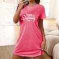 thumbnail image 2 of Amzcrzy Pyjamas pour Femmes Mode Imprimé Cœur Valentines Day Robe Décontractée Confortable à Manches Courtes Chemises de Nuit pour Femmes Valentines Day Cadeaux, 2 of 3