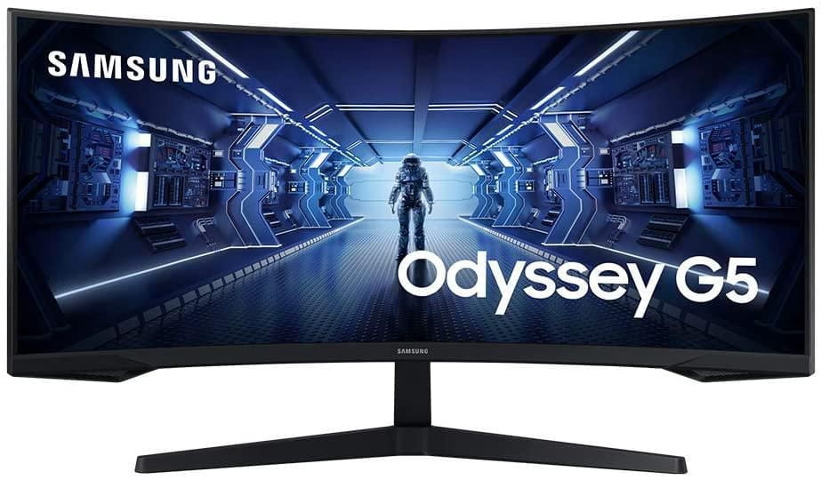 Moniteur de jeu incurvé VA LED FreeSync Samsung Odyssey G5 34 po WQHD 165Hz 1ms GTG, 3440 x 1440, Noir, LC34G55TWWNXZA