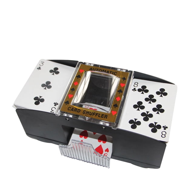 2 Decks Automatic Card Shuffler Automatic Playing Cards Shuffler Mixer Games Poker Sorter Machine Dispenser for Travel Home Festivals Xmas Party Battery Operated