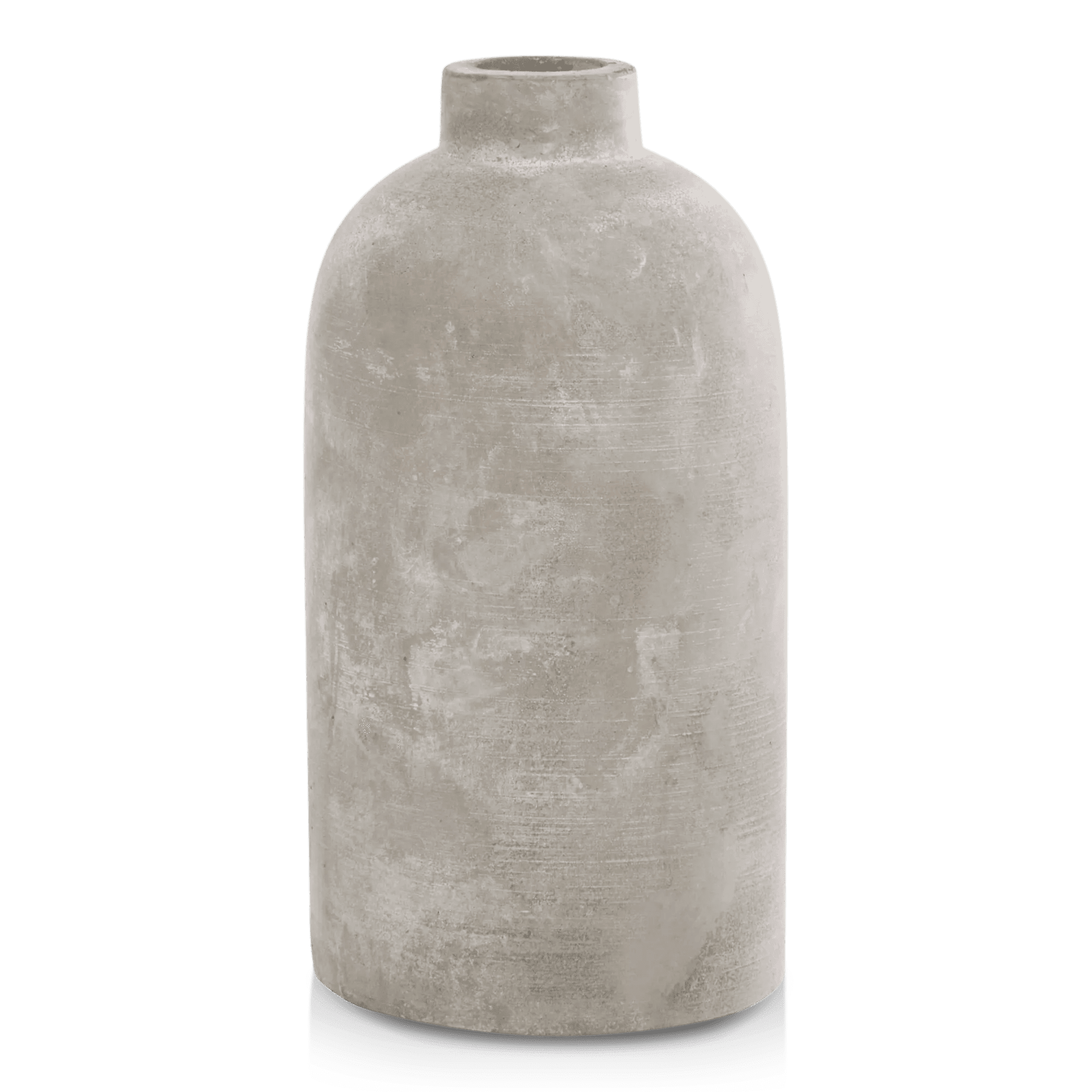 Bouclair Grey Cement Bottle Table Vase 4.6 X 9 in (11.68 X 22.86 cm)