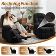 thumbnail image 3 of Korser Manual Swivel Rocker Recliner Chair for Living Room,Small Recliner Sofa for Small Spaces,Linen Fabric,Dark Black, 3 of 7