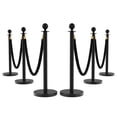thumbnail image 1 of Crowd Control Stanchion Set with Retractable Belts and Red Velvet Ropes, Stainless Steel Queue Barrier Posts for Theaters Parties Wedding Exhibition, Silver, 1 of 7
