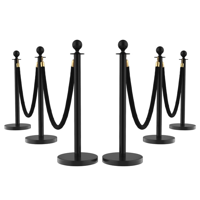 Crowd Control Stanchion Set with Retractable Belts and Red Velvet Ropes, Stainless Steel Queue Barrier Posts for Theaters Parties Wedding Exhibition, Silver