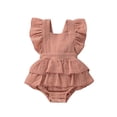 thumbnail image 5 of Combinaison Sans Manches à Volants pour Nouveau-Née Fille, Justaucorps, Salopette, Tenue, String, Dos Nu, 5 of 5