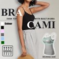 thumbnail image 3 of CAROOTU Femmes Camisole de Coton avec Soutien-Gorge Étagère Réglable Spaghetti Sangle Débardeur Cami Réservoirs, 3 of 6