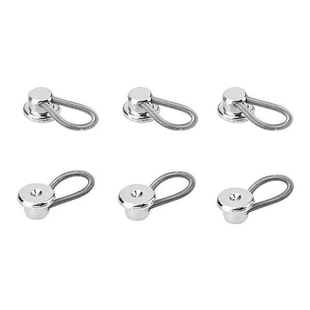 6Pcs Metal Collar Cuff Extender Buttons Lengthen Buckle Expander for Shirt Pants
