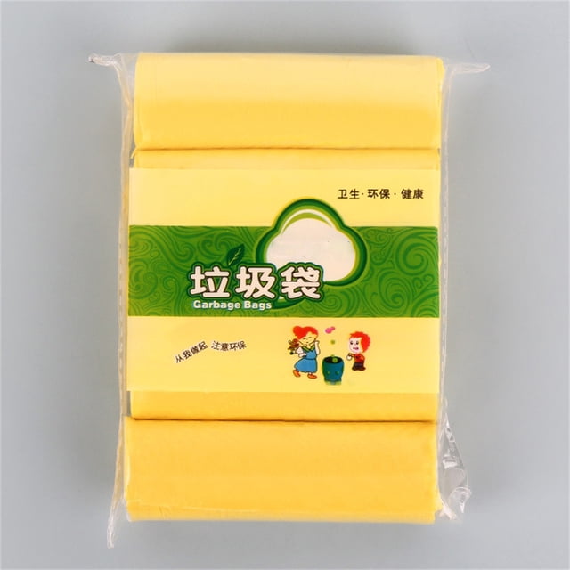 Oleegame 1PC 5 Roll Garbage Bag With New Materials 5 Roll Household Plastic Bag Color Disposable Garbage Bag Yellow