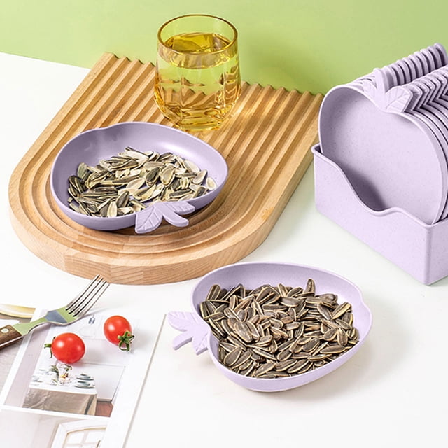 pstuiky 5-Piece Wheat Straw Plates Set with Snack Bowl & Organizer Base Reusable Bpa-Free Dishwasher Safe Dinnerware Stackable Space-Saving Design for Restaurants, Dining Halls, Food Shops