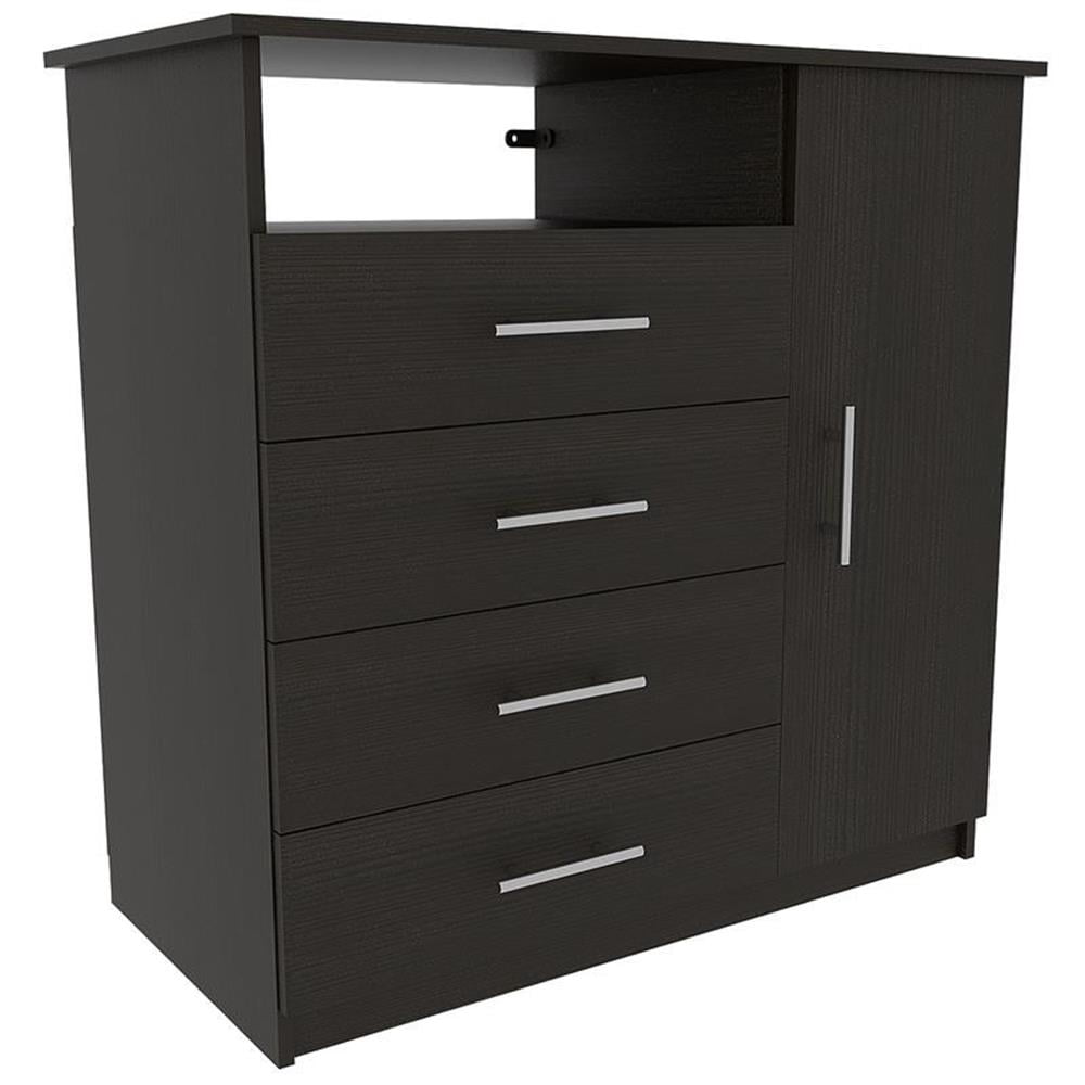 TuHome Black Wengue Modern Engineered Wood Peru 4 Drawer Dresser