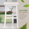 thumbnail image 3 of PJ Wood Saddle-Seat 29 Inch Kitchen and Bar Counter Stool, White, Set of 2, 3 of 10