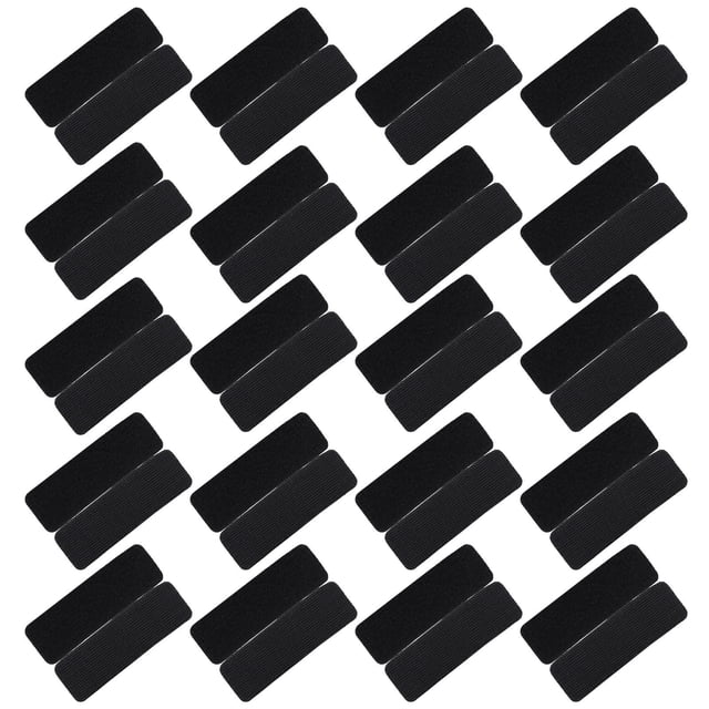 OULII 60Pairs Strong Black Adhesive Hook and Loop Strips for Wall Mounting and Cable Management
