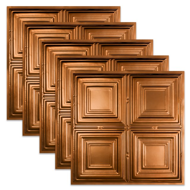 Great Lakes Tin Syracuse Copper 2ft x 2ft Lay In Ceiling Tiles (5 Pack)