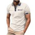 thumbnail image 1 of Shirts for Men, Mens Lapel Color Buttons Outdoors Short Sleeve Turndown Collar Blouse Shirt, 1 of 5