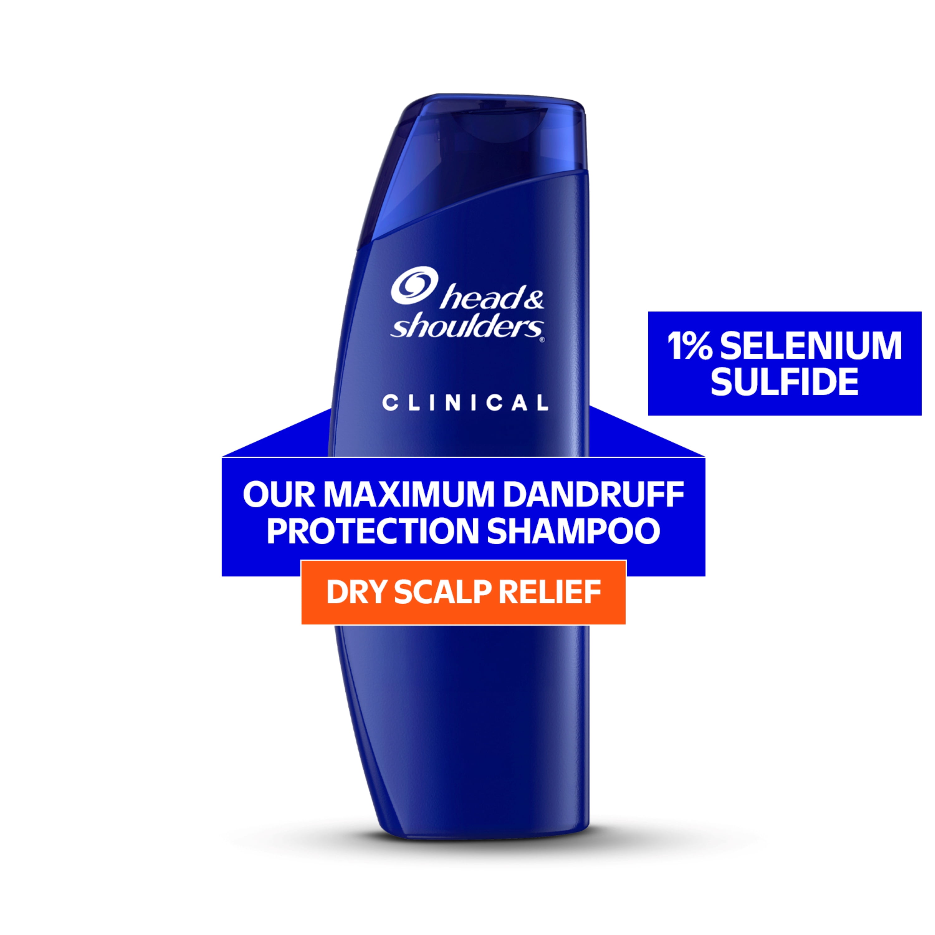 Head & Shoulders Dandruff Shampoo, Clinical Strength Dryness Rescue, 1% Selenium Sulfide, Dry Scalp, Relieve Stubborn Dandruff and Dryness,  Fruity Green Scent, 400 mL