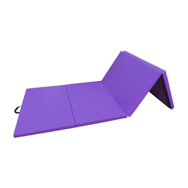 BalanceFrom Tapis de Gymnastique Pliant Polyvalent à 4 Panneaux, 10 Pieds x 4 Pieds x 2 Po, Violet