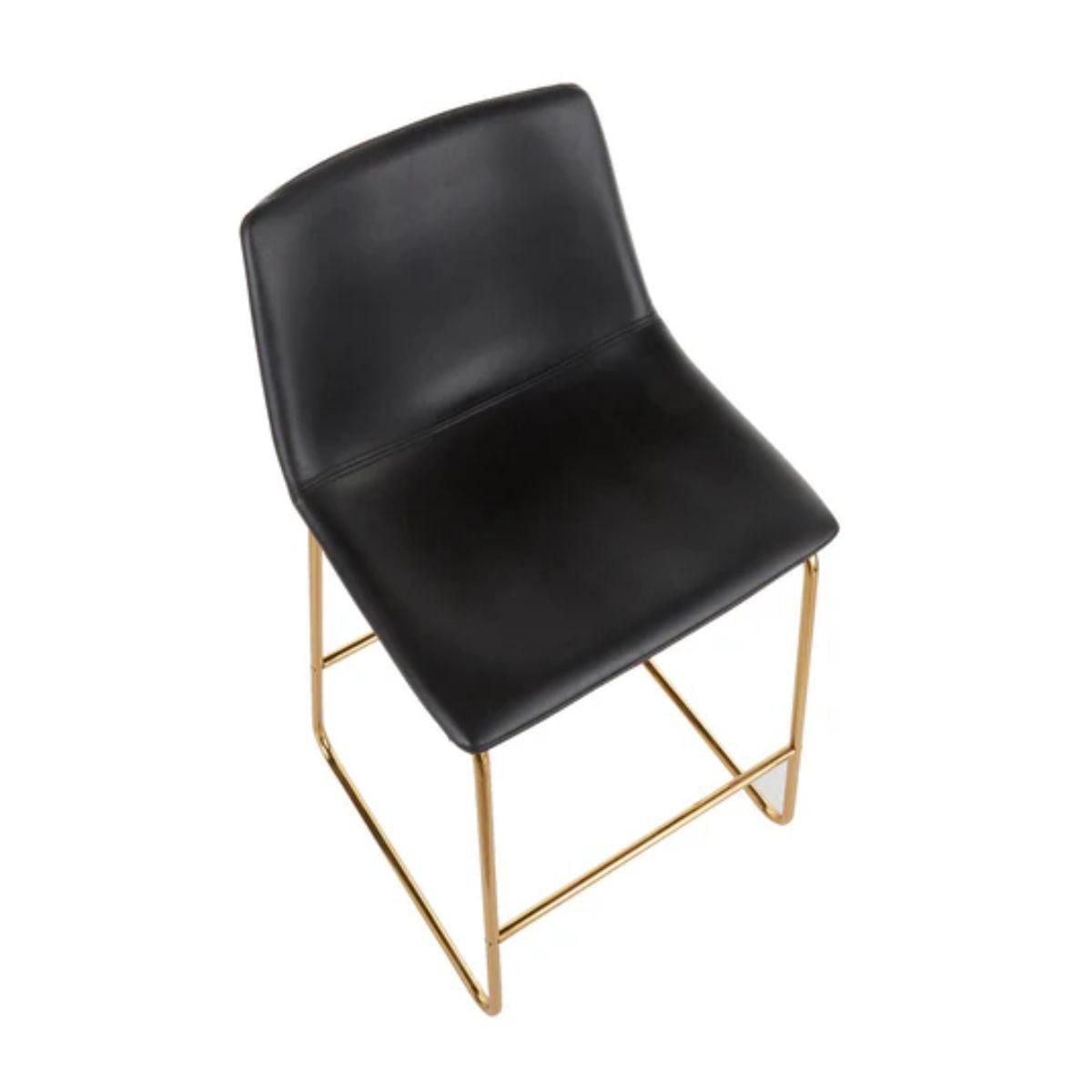 Tabouret de bar Heavenly Collection en PU avec pieds dorés