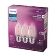 thumbnail image 4 of Philips UltraDefinition LED B11 E12 40W Equivalent Light Bulb, Dimmable Daylight (5000K) 3-Pack, 4 of 6
