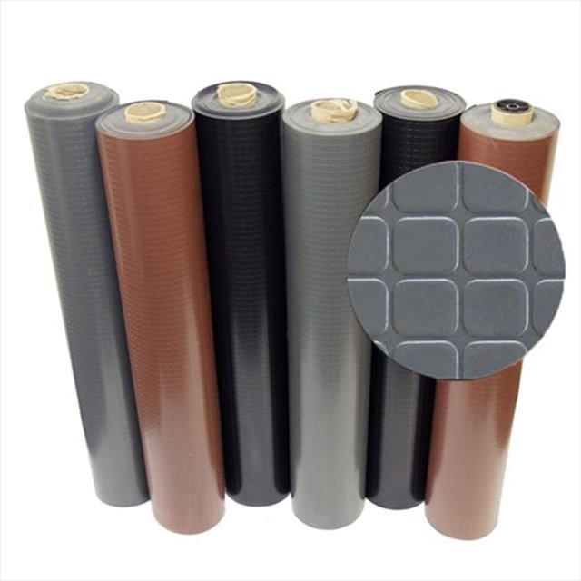 Rubber-Cal Block-Grip Rouleaux de Revêtement de Sol en Caoutchouc - Gris Foncé, 72 x 48 x 0.08 Po.
