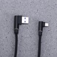 thumbnail image 2 of 1M Right Angle USB Micro Cable Braided USB 2.4 A to 90 Degree Data Cable Charger Cord for Universal Android Phone (Black), 2 of 6
