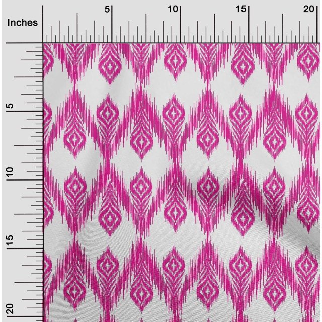 oneOone Cotton Poplin Fabric Chevron Ikat Print Fabric BTY 42 Inch Wide