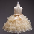 thumbnail image 4 of MIASHUI Girls Pageant Party Dress Ruffle Flower Kids Wedding Ball Gown Formal Princess Dress,Beige,5-6 Years, 4 of 4