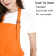 thumbnail image 4 of (Price/each)Opromo Unisex Cotton Canvas Adjustable Chef Kitchen Aprons with 2 Pockets-Orange-XL, 4 of 7