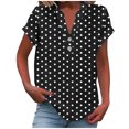 thumbnail image 1 of fatyb Womens Printed V Neck Tops Short Sleeve Button V Neck Tshirts Lightweight Summer Beach Blouses, 1 of 5