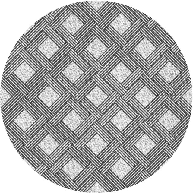 Ahgly Company Tapis Rond Lavable en Machine Intérieur Transitionnel Gris, 4 Pieds Rond