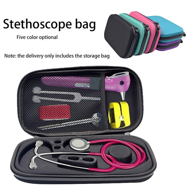 Portable Shockproof Stethoscope Storage Bag Built-in Mesh Bag Organizer Built-in Mesh Bag Stethoscope Zipper Storage Case, Black