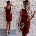 thumbnail image 4 of EQWLJWE Longue Robe pour Femmes Robe Unie Sans Manches Mode Dos Nu Jupe Robe, 4 of 9
