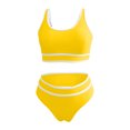 thumbnail image 4 of FAIWAD Womens 2 Piece Swimsuits Sports Color Block Bikini Sets Removable Bra Pad Full Coverage Bathing Suits for Girls, 4 of 5