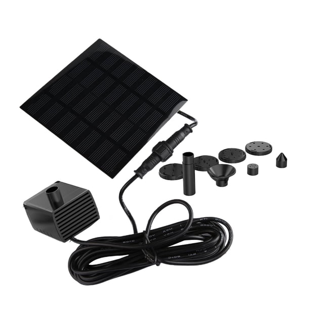 Fesfesfes Solar-Powered Water Pump Kit Submersible Brushless Pump for Garden Pond Fountains Circulation Solar Panel Included (No Backup Battery) One Size