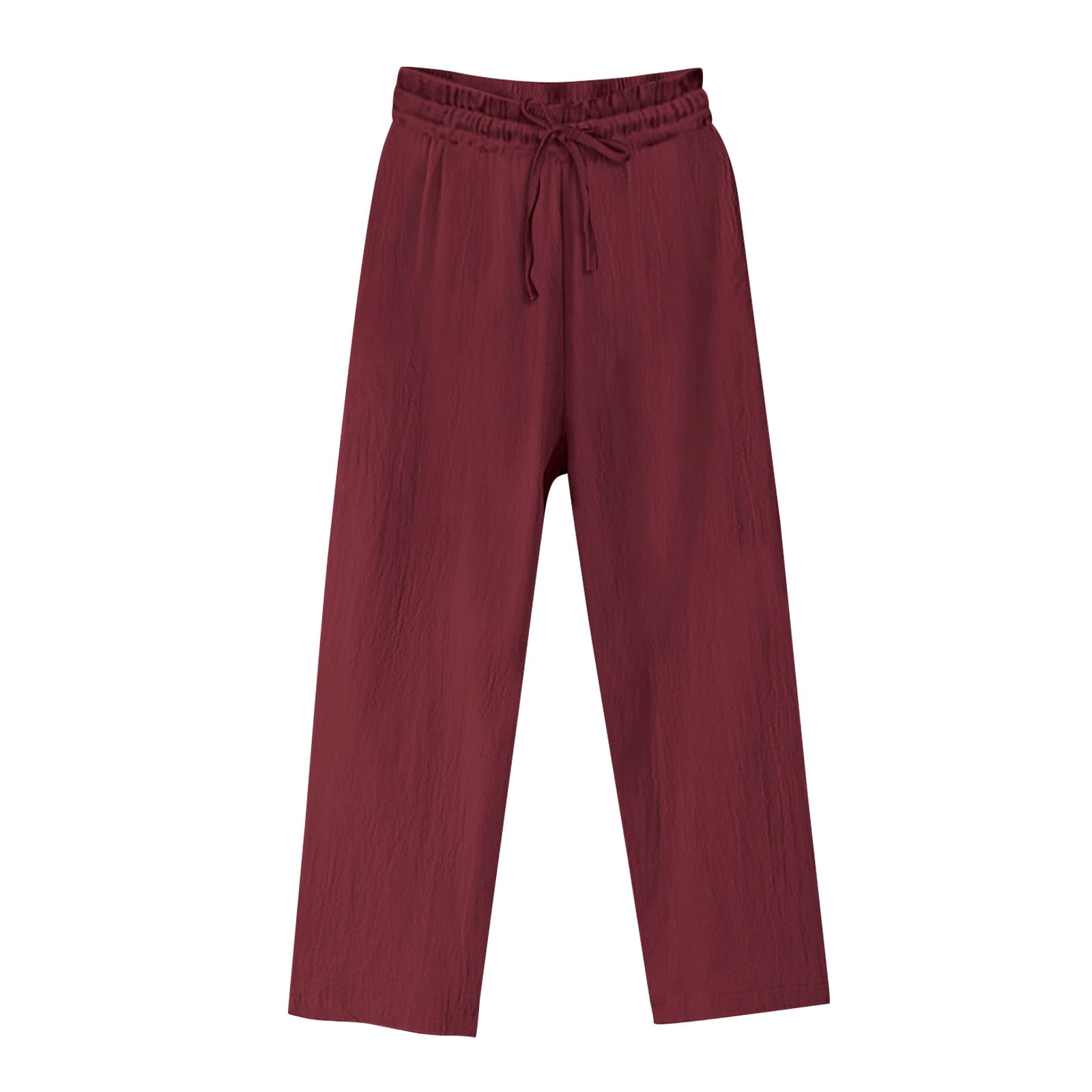 Chbgutlmr Lounge Pants for Women Plus Size Elastic High Waist Drawstring Fall Solid Color Casual Trousers