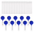 thumbnail image 1 of MUKA 50 Pack Solid Color Retracting Badge Reel with Vertical Style Clear ID Card Holders Sets, 1 of 8