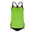 thumbnail image 4 of Moxiu Women's Two Piece Tankini Bathing Suits T-Back Top Ruched Padded Modest Swim Shorts Summer Basic Swimwear Green,L, 4 of 4