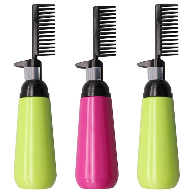 KAKOWELY Hair Dye Comb Bottle with Easy Disassemble Design for Salon Use Assorted Color Plastic 3Pcs,9.45"X2.32"X2.32"