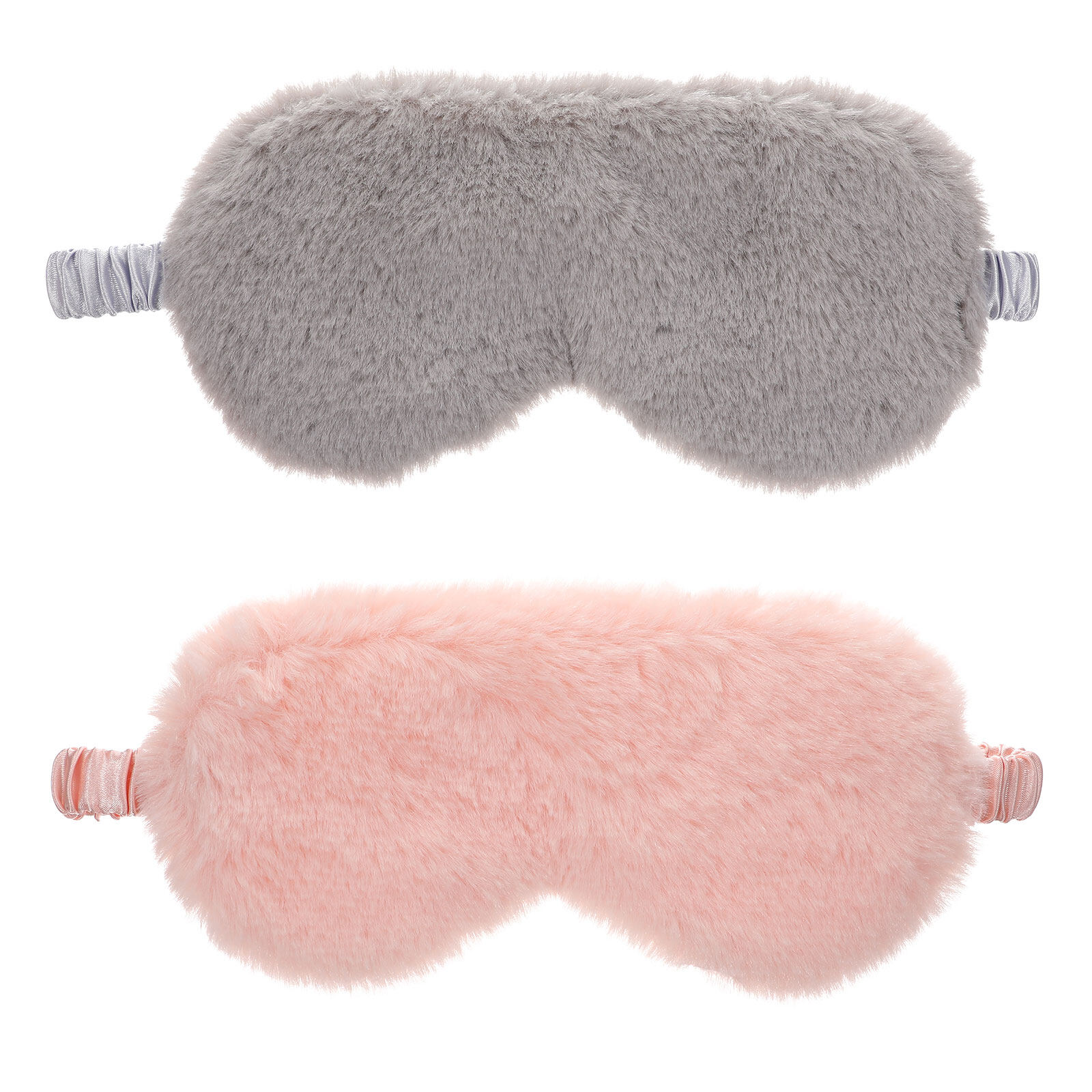 MasteelfCA 2PCS Artificial Silk Eye Mask Plush Sleep Mask Blindfold Blackout Eye Cover
