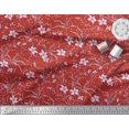thumbnail image 2 of Soimoi Rayon Crepe Fabric Leaves & Azalea Floral Printed Fabric 1 Yard 46 Inch Wide, 2 of 3