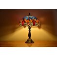 thumbnail image 2 of Tiffany Style Table Lamp Bedside Desk LED Lamp Bedroom Stained-glass 18.1'' Height Multi-Color, 2 of 4
