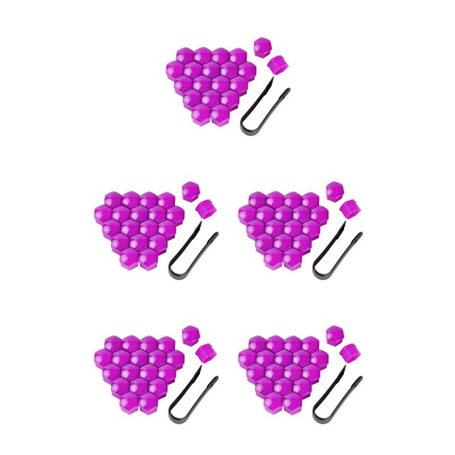 Maytalsory 20 Pieces Car Wheel Nut Caps Auto Hub Screw Cover Replacement Dust-proof Purple 17mm 5Set