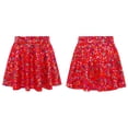 thumbnail image 1 of Lejafay Girls Flared Pleated A-Line Skirts Shiny Metallic Dance Performance Costume Cheerleading Uniform Red XS, 1 of 7